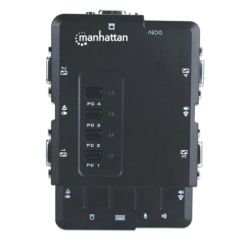 Switch MANHATTAN KVM compact à 4 ports - Noir - Image 2