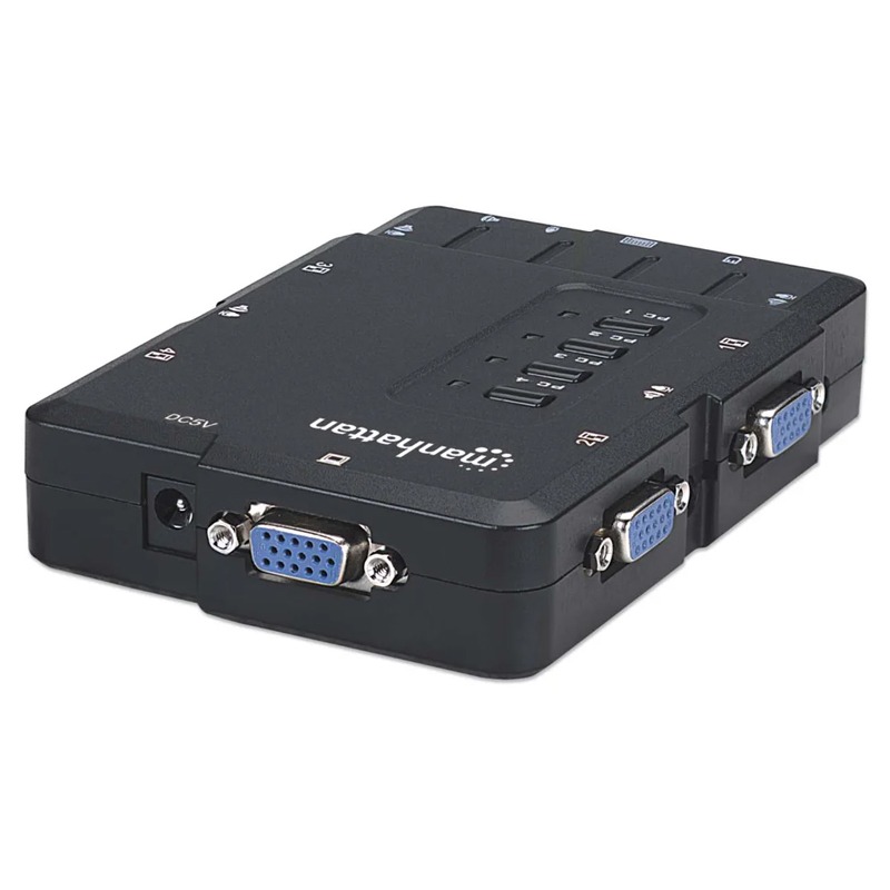 Switch MANHATTAN KVM compact à 4 ports - Noir - Image 4