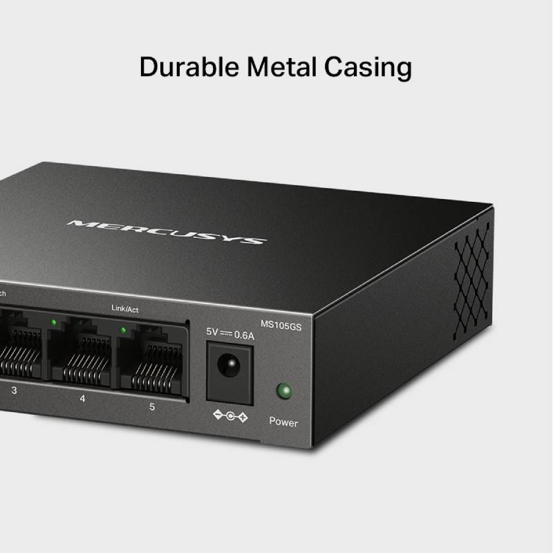 Switch MERCUSYS MS105GS Gigabit 5 Ports Boîtier Métallique - Image 4