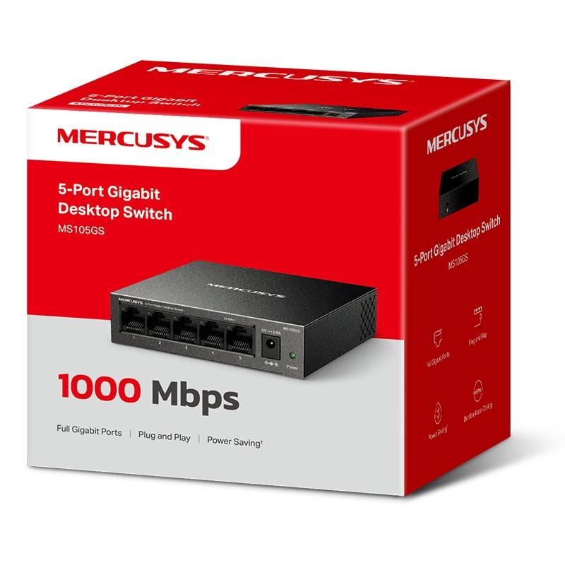 Switch MERCUSYS MS105GS Gigabit 5 Ports Boîtier Métallique - Image 5
