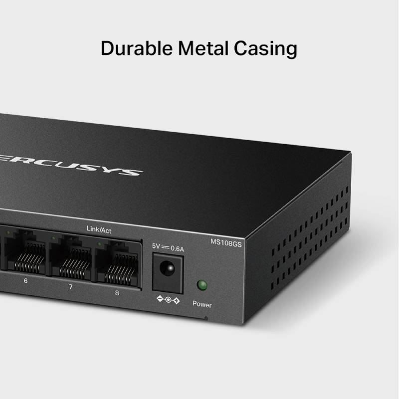 Switch MERCUSYS MS108GS Gigabit 8 Ports Boîtier Métallique - Image 4