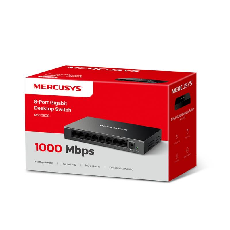 Switch MERCUSYS MS108GS Gigabit 8 Ports Boîtier Métallique - Image 6