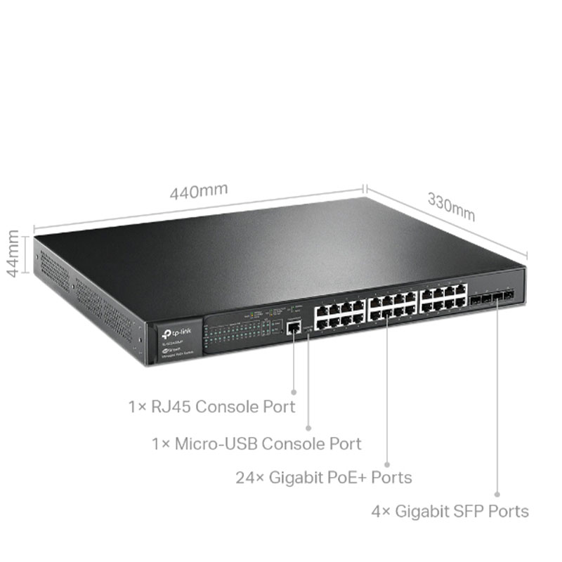Switch TP-LINK TL-SG3428MP JETSTREAM Administrable 28 Ports GIGABIT POE+ - Image 2
