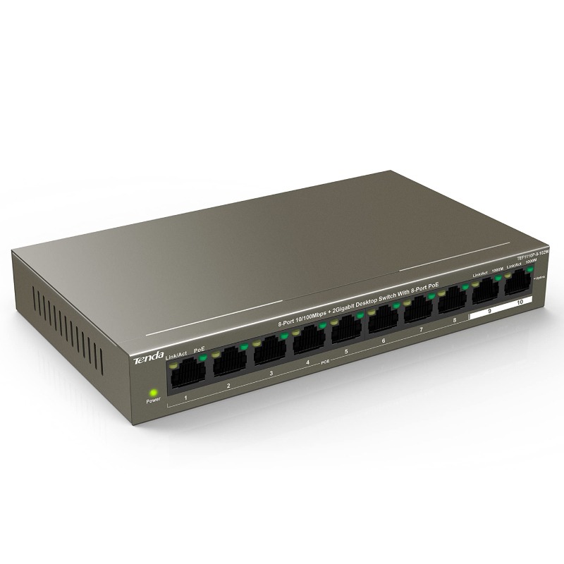 Switch TENDA TEF1110P-8-63W 8 ports PoE 100 Mbps + 2 ports RJ45 - Image 2