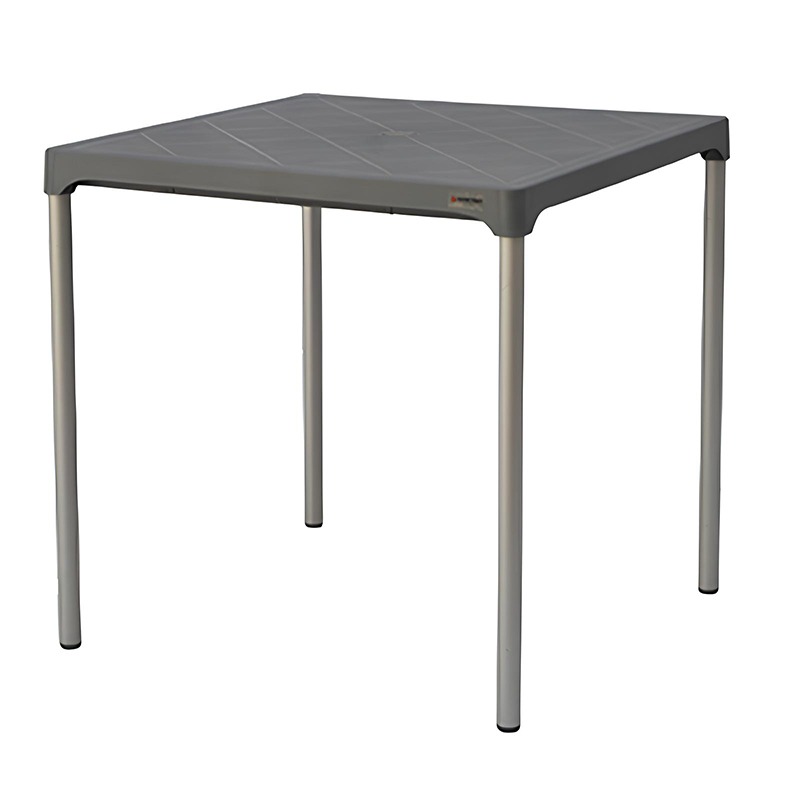 Table Carré Rosa avec Socle Aluminium - Gris