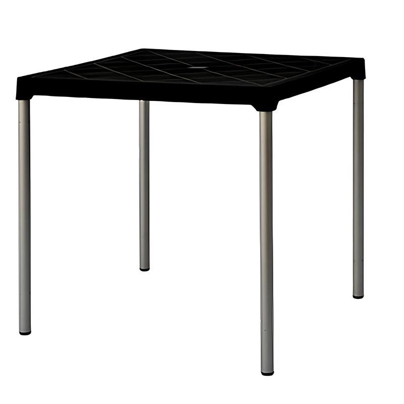 Table Carré Rosa avec Socle Aluminium - Noir