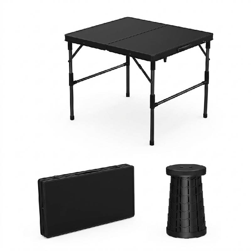Table de Camping Pliable SL-32170 avec Tabourets Intégrés - Image 2