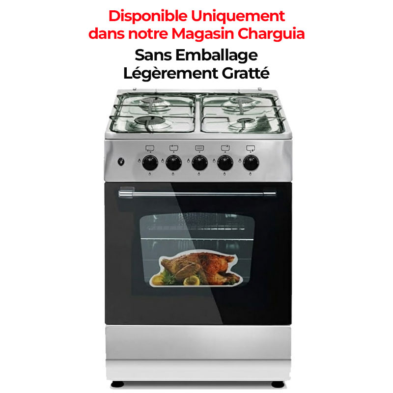 Cuisinière à Gaz UNIONAIRE GAS-C5555S 4 Feux - Silver, Photo boutique MyTek chez MyTek