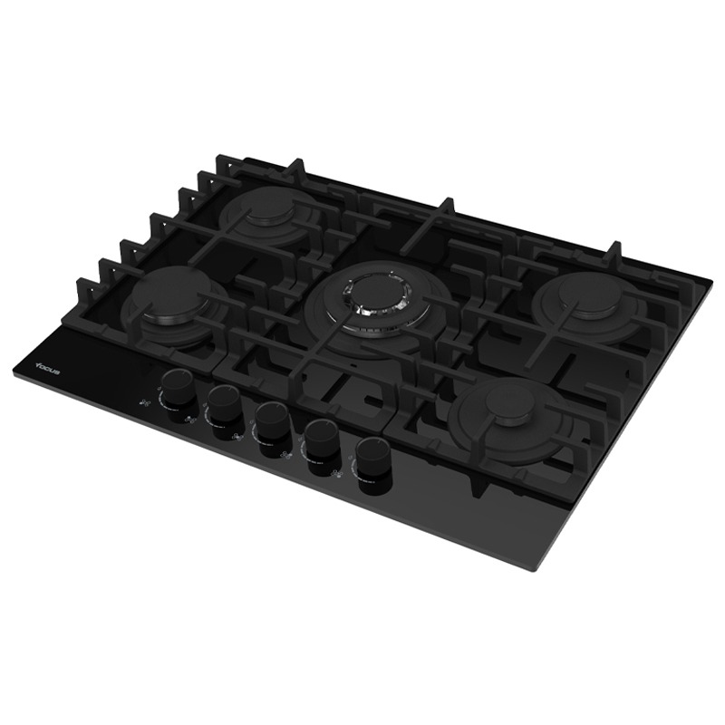 Plaque De Cuisson Encastrable FOCUS F406B 5 feux 70 cm - Noir - Image 2