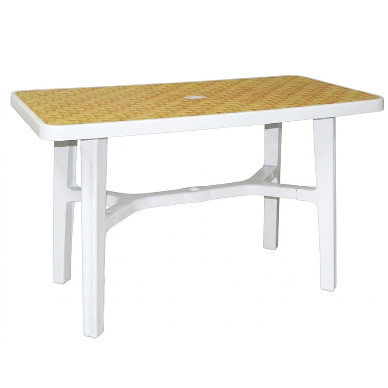 Table Plastique Hawai 120x78cm - Blanc
