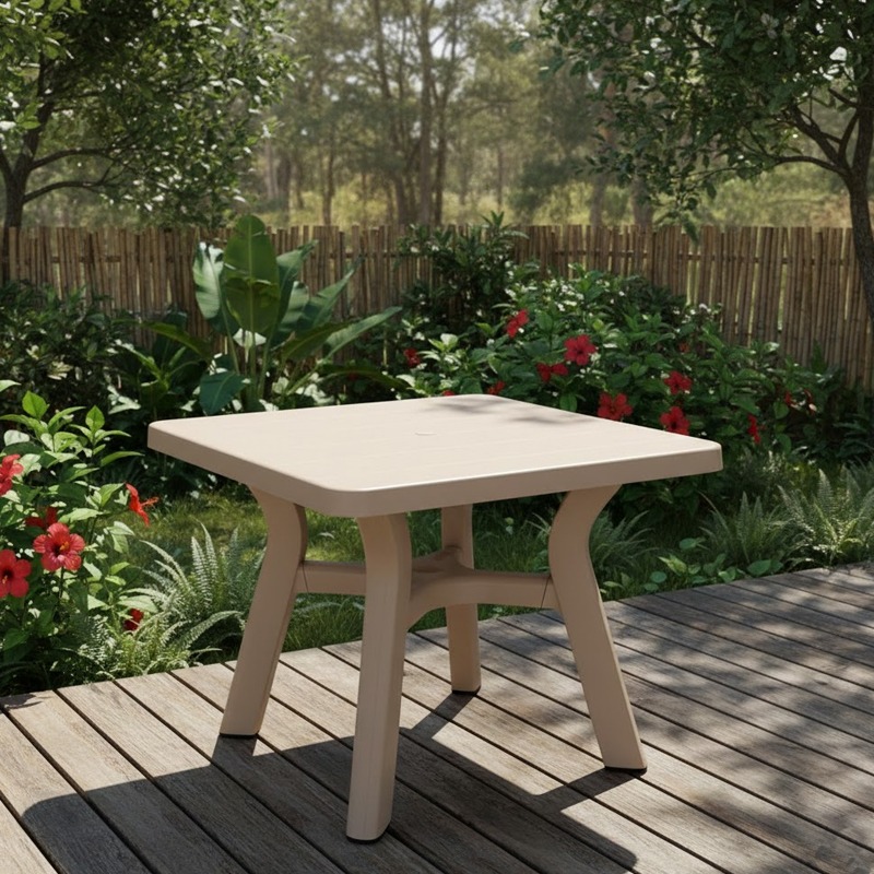 Table Plastique Carré Sarra - Beige - Image 2