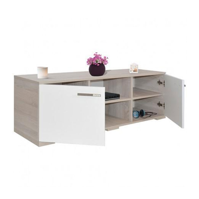 Table TV SOTUFAB Bravia - Chêne brut / Blanc - Image 2