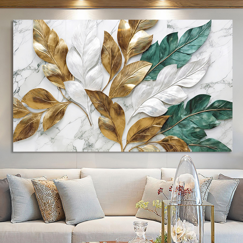 Tableau De Décoration 120 x 80 cm Feuilles D'arbre (BY04-T02)