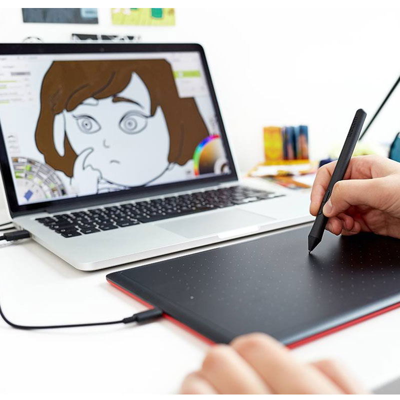 Tablette Graphique WACOM One By Moyenne - Noir & Rouge (CTL-672-S) - Image 5