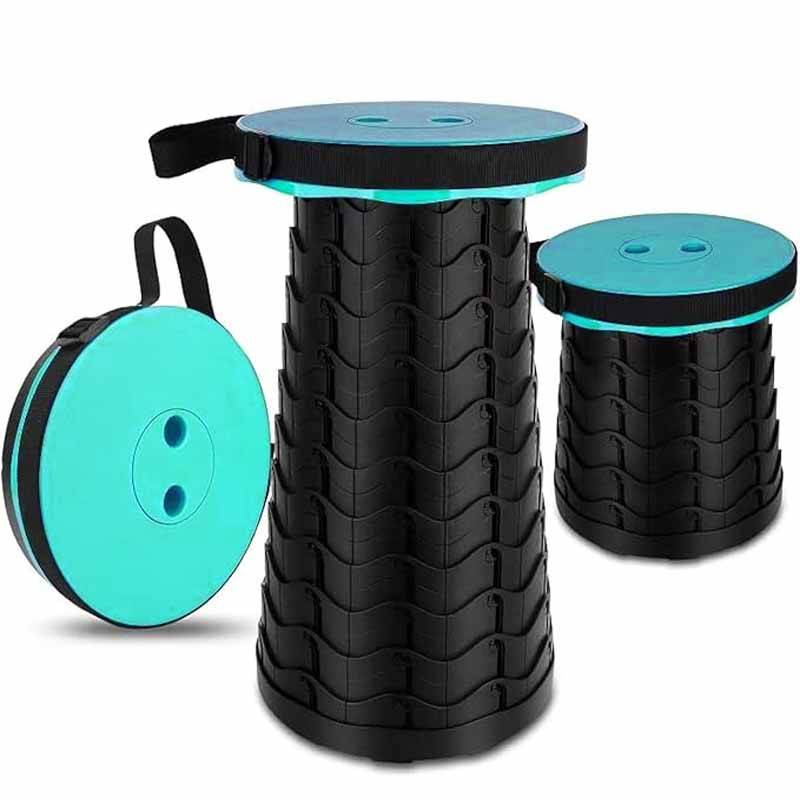 Tabouret Télescopique Pliable pour Camping et Plage - Bleu Ciel - Image 2