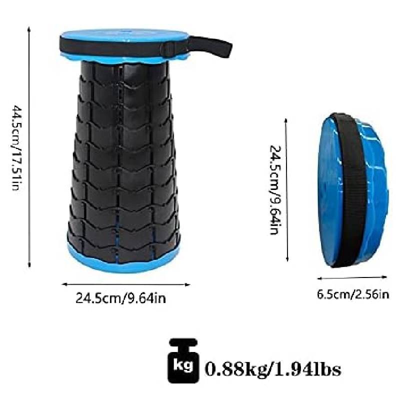 Tabouret Télescopique Pliable pour Camping et Plage - Bleu Ciel - Image 6
