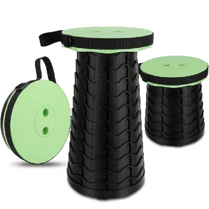Tabouret de camping Télescopique Pliable - Vert - Image 2