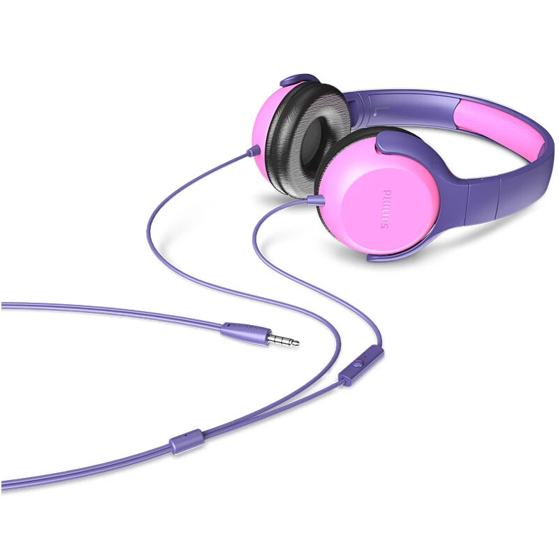 Casque Filaire PHILIPS TAKH101PK-00 avec Micro Pour Enfant - Rose & Violet - Image 2