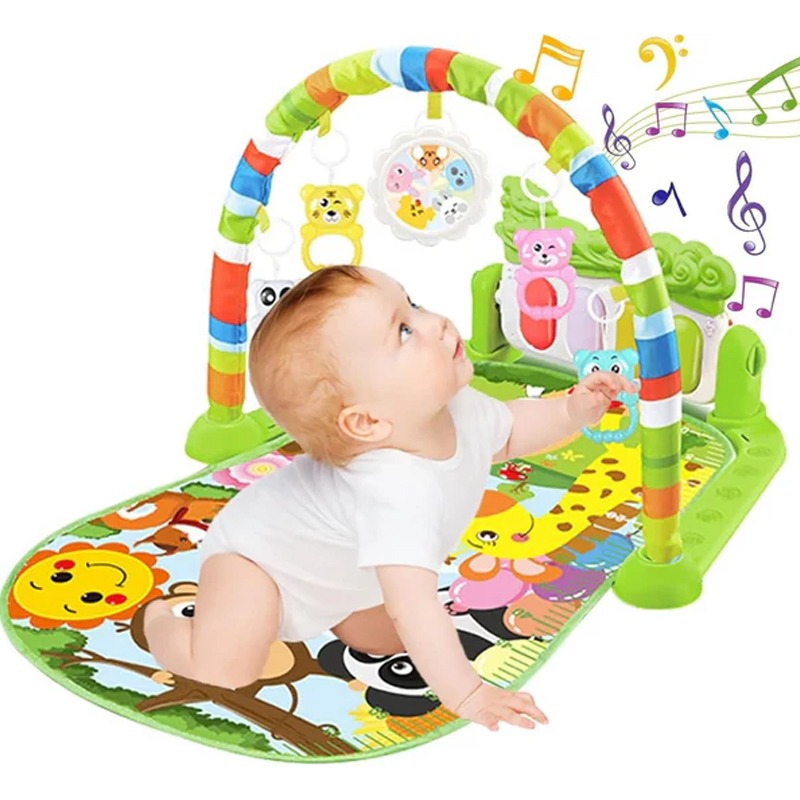 Tapis D'éveil Multifonction Avec Piano à Pédales Pour Bébé - Vert - Image 2