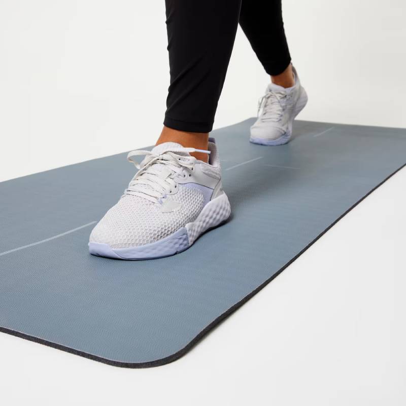 Tapis de fitness DOMYOS résistant et adhérent épaisseur 8 mm - Gris - Image 6