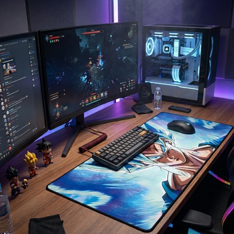 Tapis De Souris Gamer 40 X 90 Dragon Ball - Goku Super Saiyan Blue - Image 2