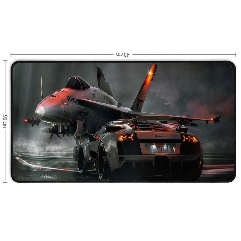 Tapis De Souris Gamer 40X90 Top Speed Jet & Lamborghini Edition - Image 3