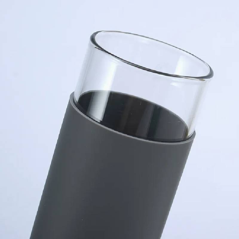 Tasse En Verre Avec Couvercle et Paille - Gris foncé - Image 4