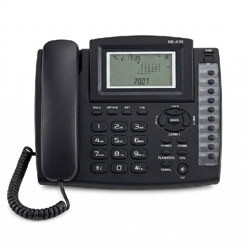 Téléphone Fixe Filaire avec Afficheur LCD DB-835 - Noir