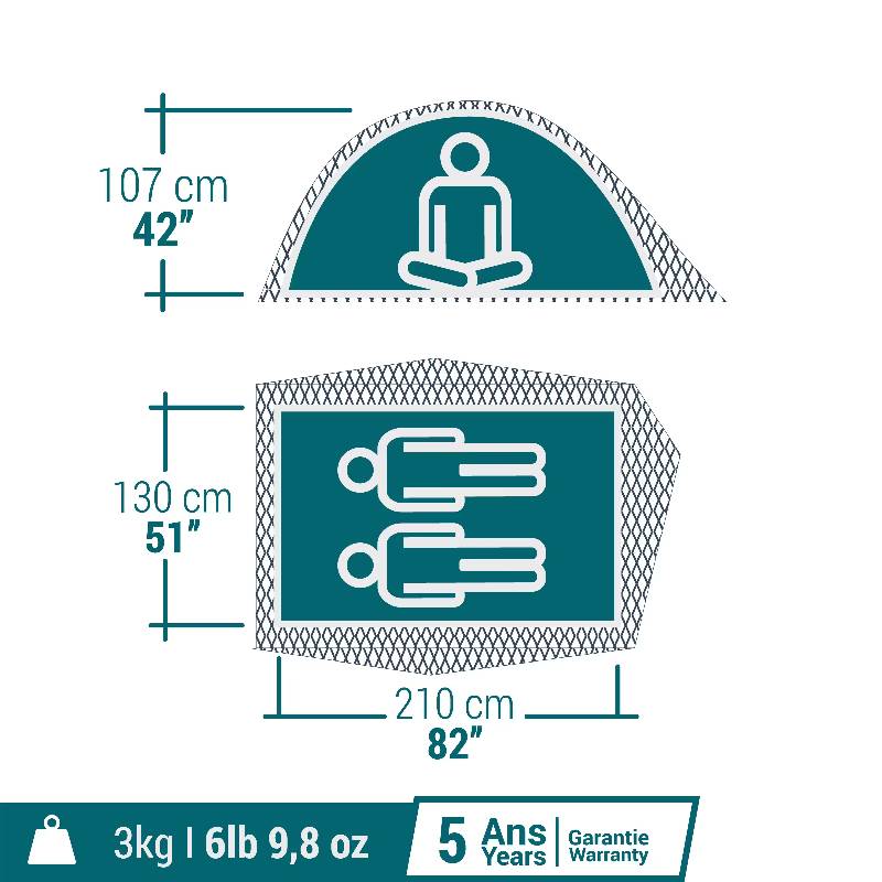 Tente de Camping Decathlon MH100 2 Places - 2963896 - Image 7