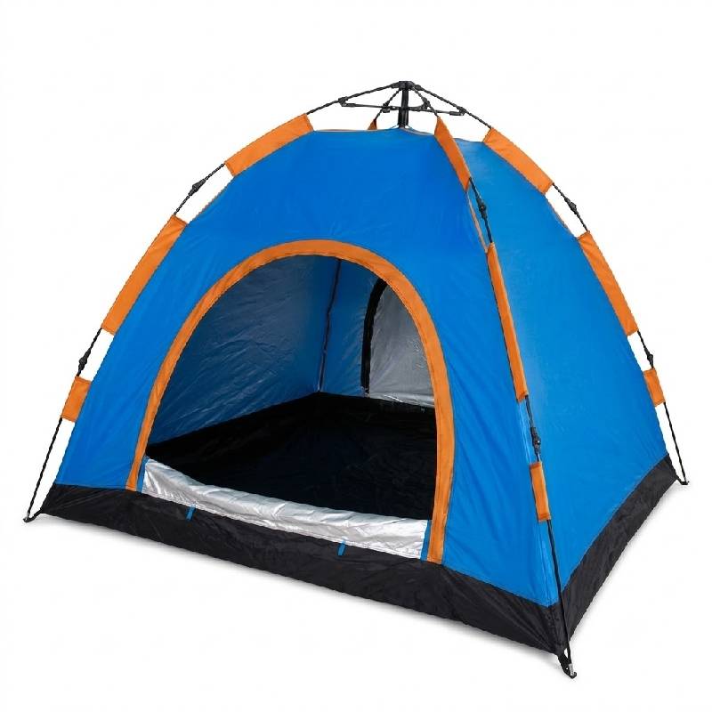 Tente Familiale 5 Places pour Camping et Plage - Orange et Bleu