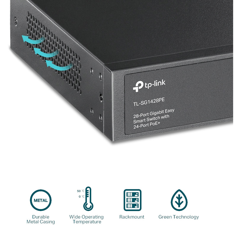 Switch intelligents TP-Link TL-SG1428PE Gigabit Easy 28 ports dont 24 ports POE+ - Image 4