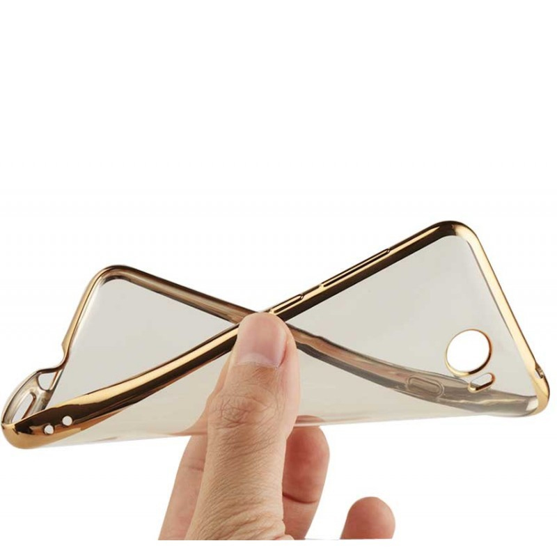 Coque Silicone Pour Smartphone Huawei Y3 II Contour Doré - Image 2