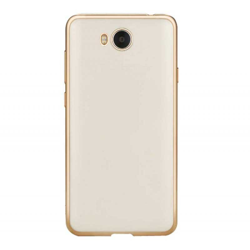 Coque Silicone Pour Smartphone Huawei Y3 II Contour Doré