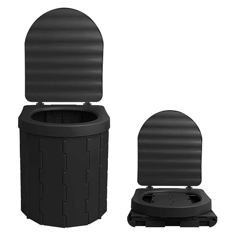 Toilette Portable de Camping WC-BK Pliable avec Couvercle - Noir - Image 8