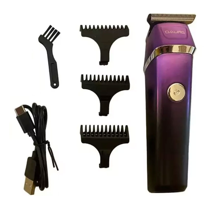 Tondeuse à Cheveux Rechargeable Professionnel DALING DL-1699 Noir et Violet