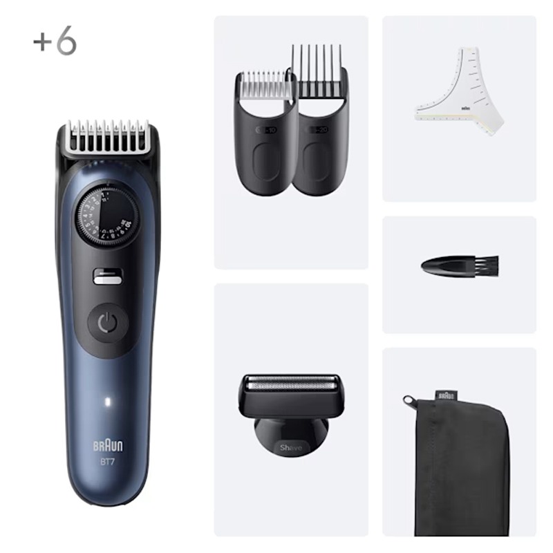 Tondeuse à Barbe 7en1 BRAUN Séries 7 BT7520 Rechargeable - Bleu&Noir - Image 2