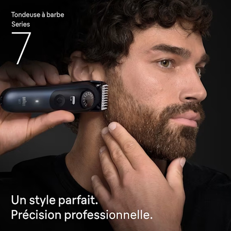 Tondeuse à Barbe 7en1 BRAUN Séries 7 BT7520 Rechargeable - Bleu&Noir - Image 4