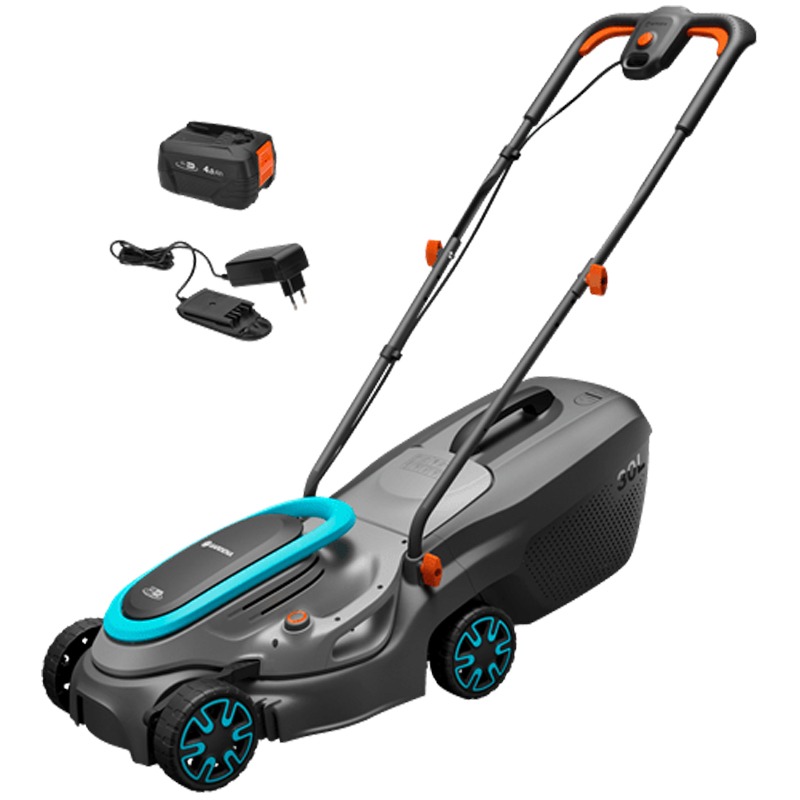 Gardena PowerMax 32/18V P4A tondeuse à gazon Tondeuse à gazon poussée Batterie Bleu, Gris, Photo boutique MyTek chez MyTek