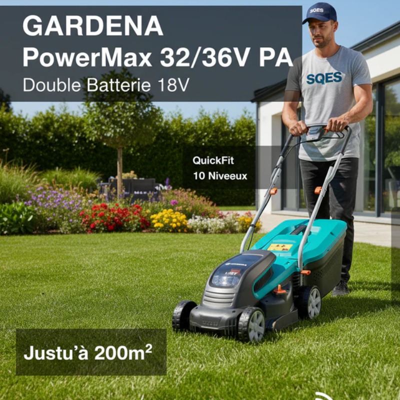 Tondeuse à Batterie GARDENA PowerMax 32/36V P4A - Bleu - Image 3