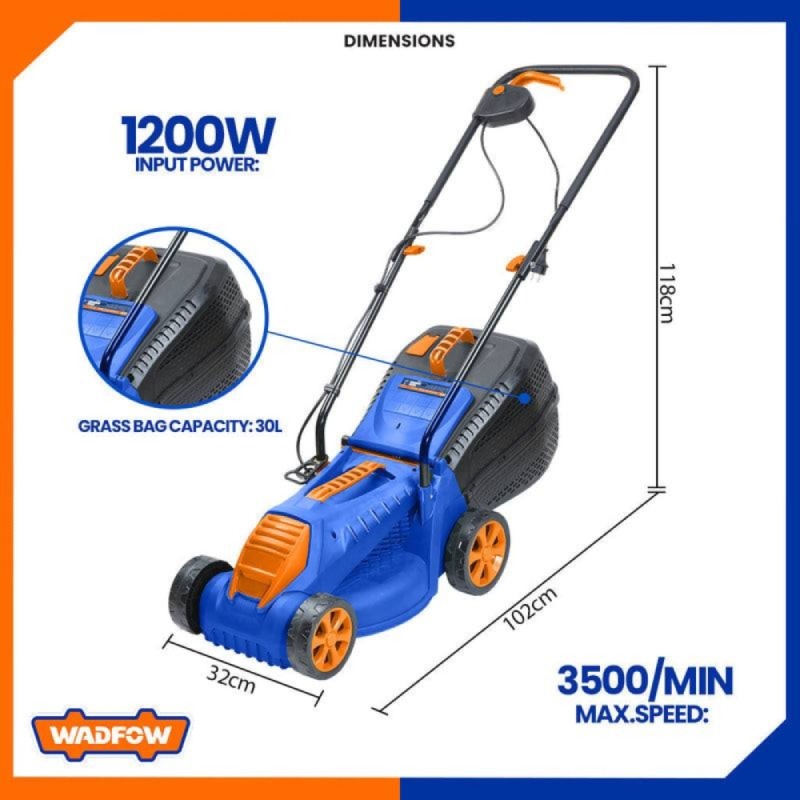 Tondeuse à Gazon WADFOW 1200W - WEN3201 - Image 2
