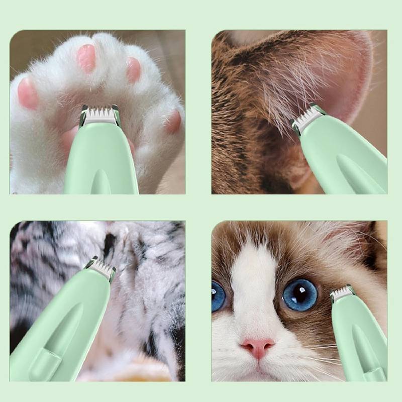 Tondeuse Animaux PET-TRIMMER Sans Fil Rechargeable avec LED - Vert - Image 4
