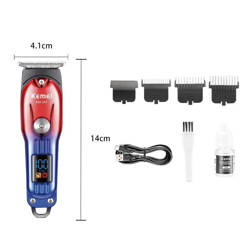 Tondeuse Cheveux KEMEI KM-247 Avec Écran LED - Bleu et Rouge - Image 2