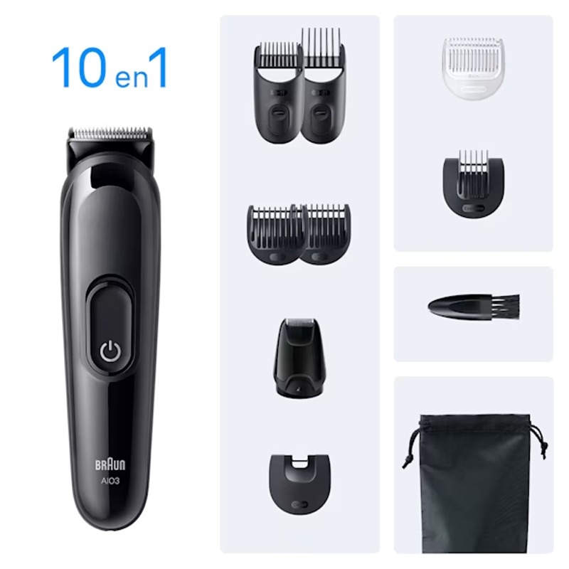 Tondeuse Multifonction 10EN1 BRAUN AIO3560 Rechargeable - Noir - Image 2