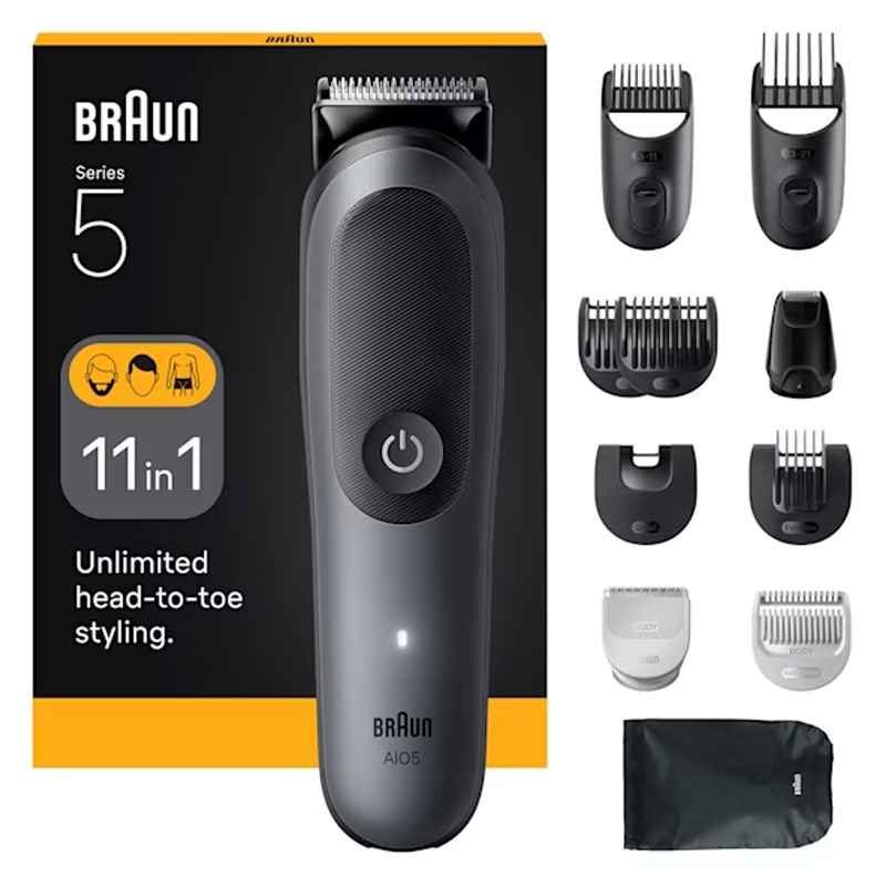 Braun AIO5560 tondeuse à cheveux Noir, Gris 14 Lithium-Ion (Li-Ion), Photo boutique MyTek chez MyTek