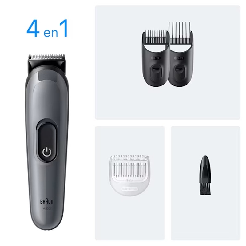 Tondeuse Multifonction 4EN1 BRAUN AIO3500 Rechargeable - Noir - Image 2