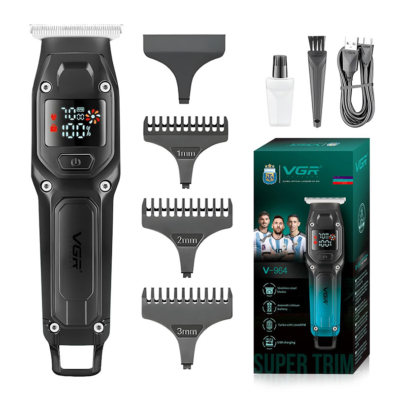 Tondeuse à Cheveux Pro Rechargeable VGR V-964 -Noir