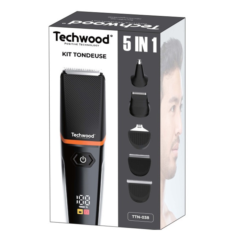 Tondeuse Rechargeable 5EN1 TECHWOOD TTN-038 - Noir - Image 5