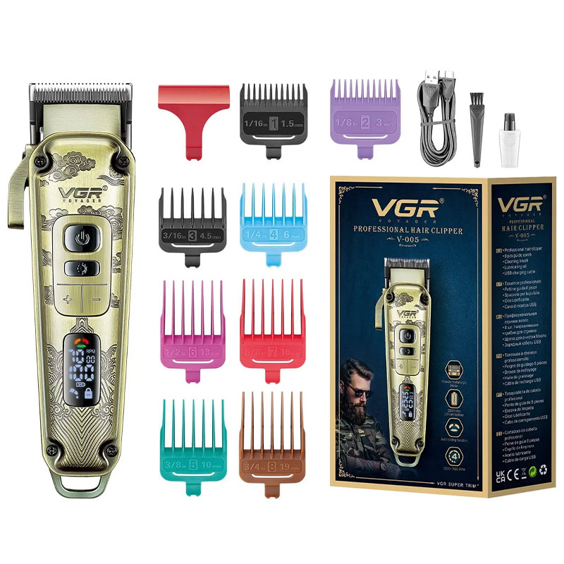 Tondeuse à Cheveux Pro Rechargeable VGR V-005 - Gold