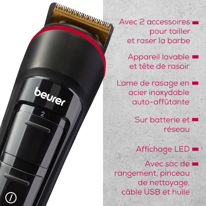 Tondeuse A Barbe Rechargeable BEURER MN4X - Noir - Image 8