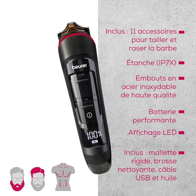 Tondeuse Multigroomer Rechargeable BEURER MN9X - Noir - Image 7